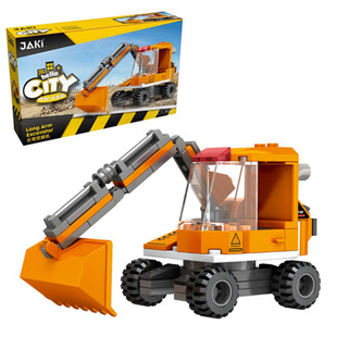 JAKI佳奇积木工程车儿童铲土机模型搅拌机益智玩具送男孩新年礼物