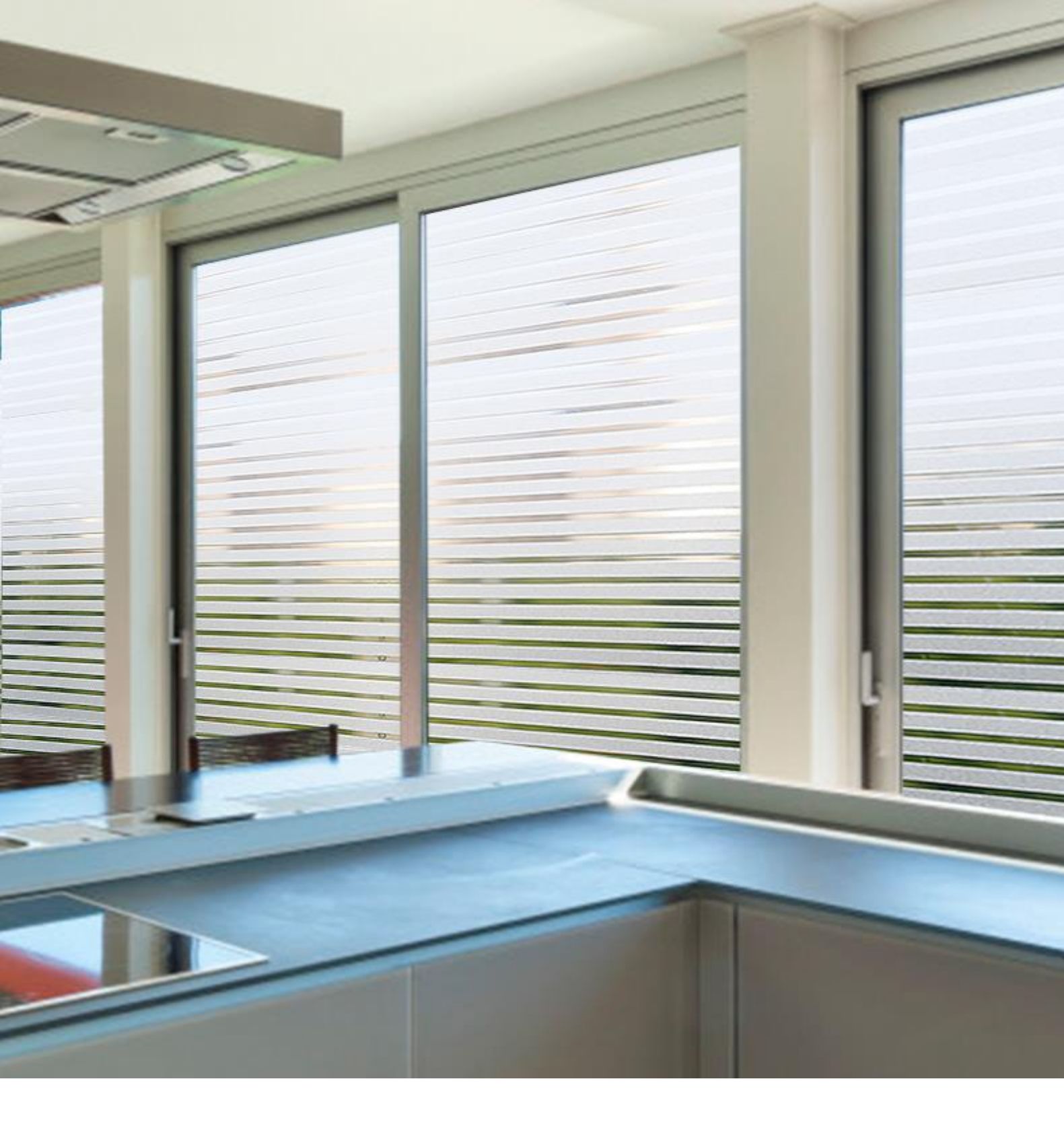 免胶透明仿百叶窗玻璃贴膜贴纸办公室移门窗户贴隔热家用阳台