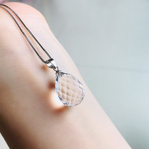 Natural white crystal mounted cranking faces with silver chain for male and female couples jewelry birthday gift