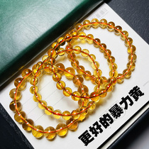 High quality violence yellow crystal bracelet male and female yellow crystal string spring and summer jewelry birthday gift
