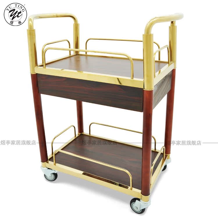 Yuting thickened dining car delivery truck wine trolley dim sum car tea water car solid wood dining car hotel cart delivery truck