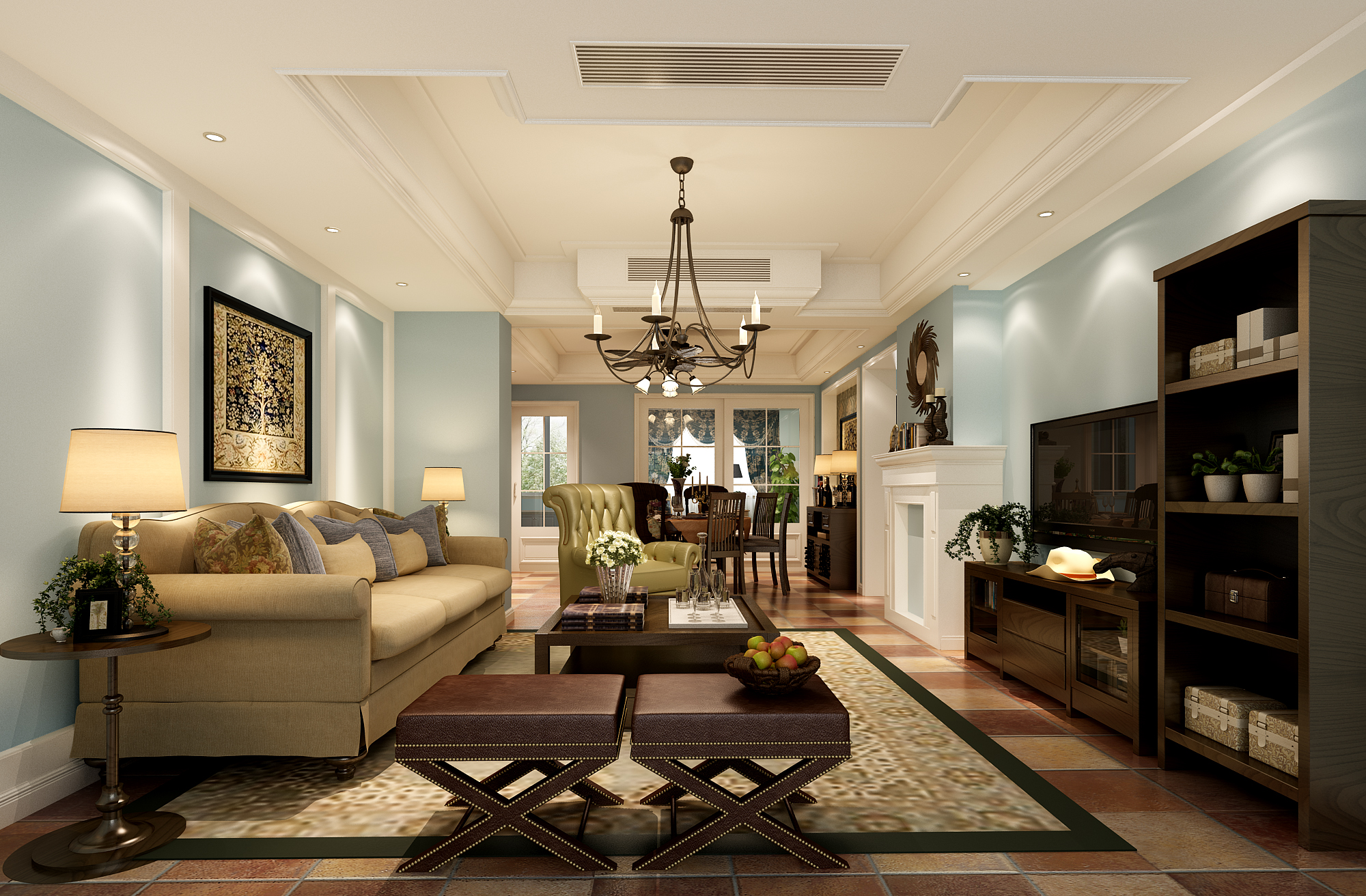 经典美式客厅,提升居室品味