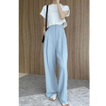 2021SS spring and summer new high waist classic Joker suit casual pants womens hanging sense wide leg God pants thin mop pants