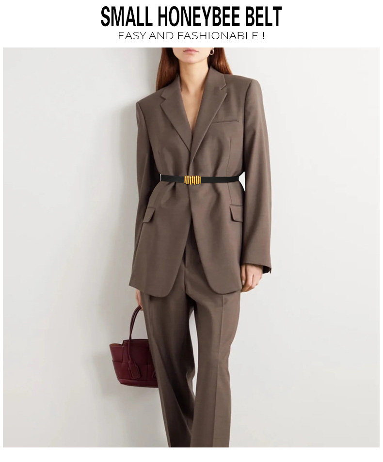 女士细腰带真皮时尚百搭装饰西装大衣配连衣裙皮带复古黑色收腰潮