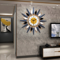 Living room wall clock Light luxury wall hanging Nordic clock household creative personality art decoration wall clock Simple modern clock