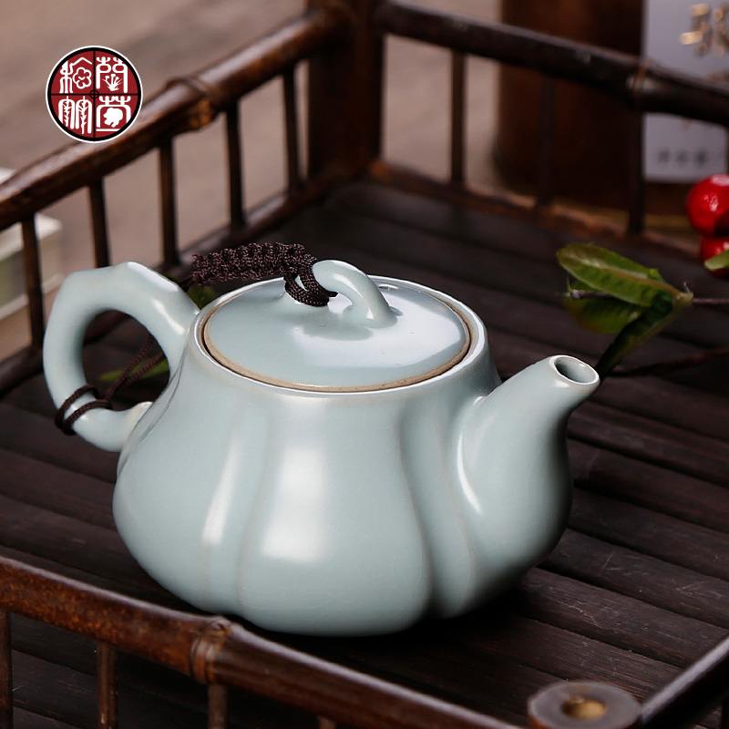 By patterns your up pumpkin pot home day cyan ceramic one little teapot tea service office single pot of tea
