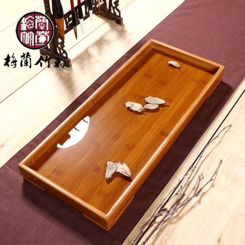 Kung fu tea tea tea tray tower platform simple rectangular storage type contracted bamboo bamboo tray was dry mercifully tea bearing