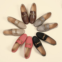 Slipper Summer 2023 new leather black sheepskin mesh red fu shoes gentle retro bean shoes