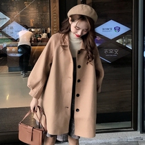 2020 winter new popular coat Korean version loose medium long section small man Sen department wool coat female student tide