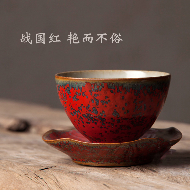 Kung fu star light cup master of jingdezhen ceramic large individual cup full manual single cup red sample tea cup