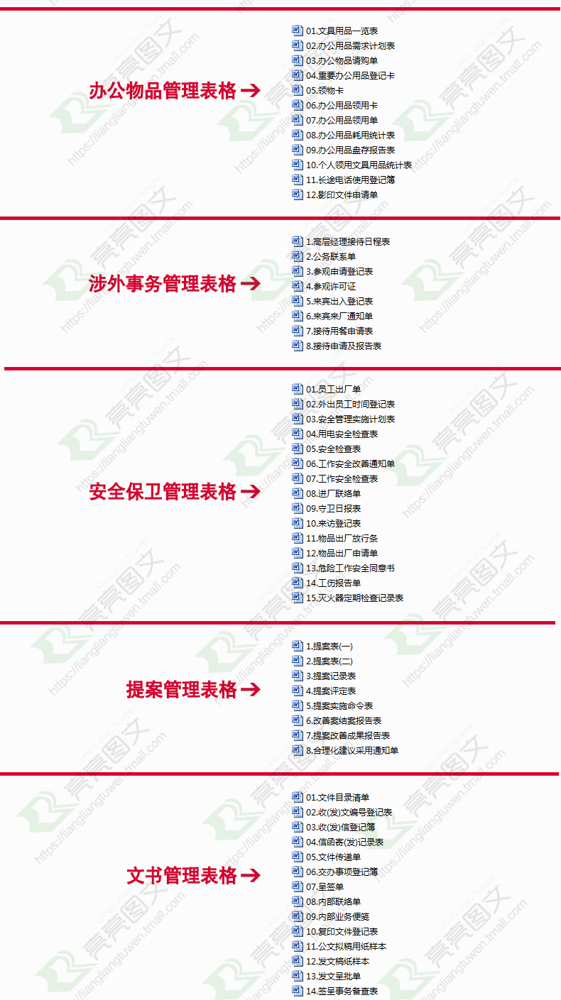 enterprise company administrative general office management system word form template template data material daquan