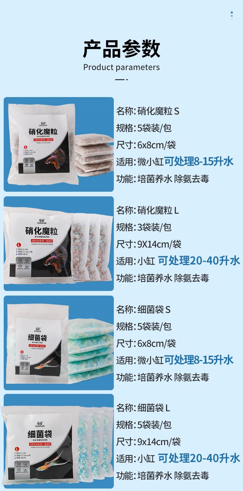Фильтровальный материал sunsun森森鱼缸过滤材料超净水硝化细菌屋生化棉魔方陶瓷环石英球
