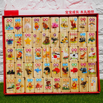 1-3-6 years old kindergarten children students wooden quality intelligence early education toys Chinese character literacy dominoes
