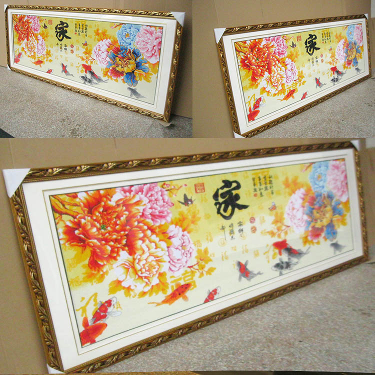 实木十字绣贴钻石画裱框 钻石画十字绣大画框架装裱十字绣画包邮