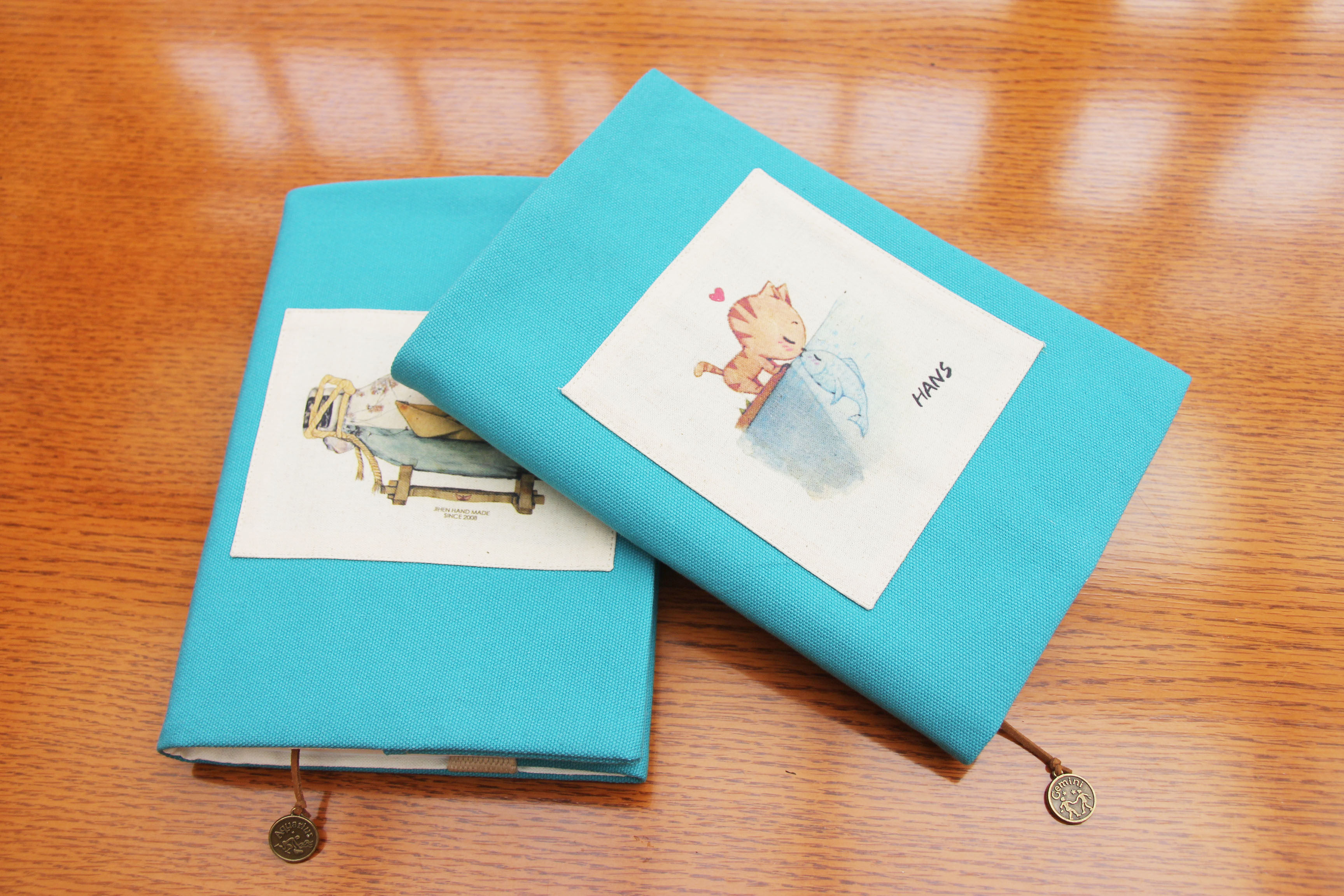 原创设计手工制作布艺书衣书套瓶中风光