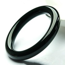 Xinjiang Hetian jade bracelet hand-decorated sheep fat jade grade Xinjiang black green ink jasper female round strip