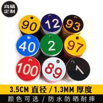 Custom digital number plate Bath sauna hand card number card Plastic bag card key card Malatang number plate