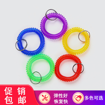 Plastic spring hand ring Sauna hand card number number coil card Swimming storage telescopic bracelet Key card buckle
