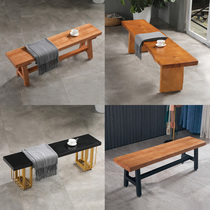 Nordic solid wood long stool Leisure wooden board shoe stool Dining table and chair Log bench Household bench Dining table stool