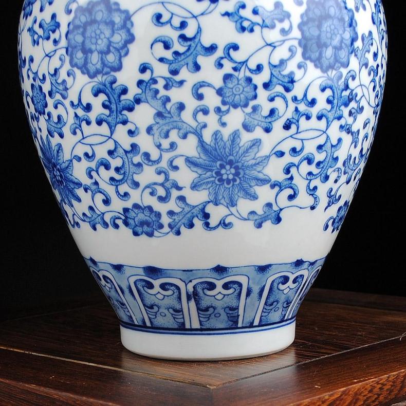 景德镇陶瓷器 高档青花瓷花瓶花器花插现代时尚家居装饰客厅摆件