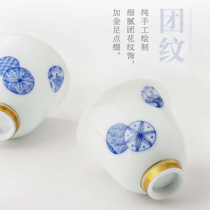 The Escape this hall hand - made porcelain ball flower masters cup cup jingdezhen ceramic sample tea cup single CPU single small tea cups