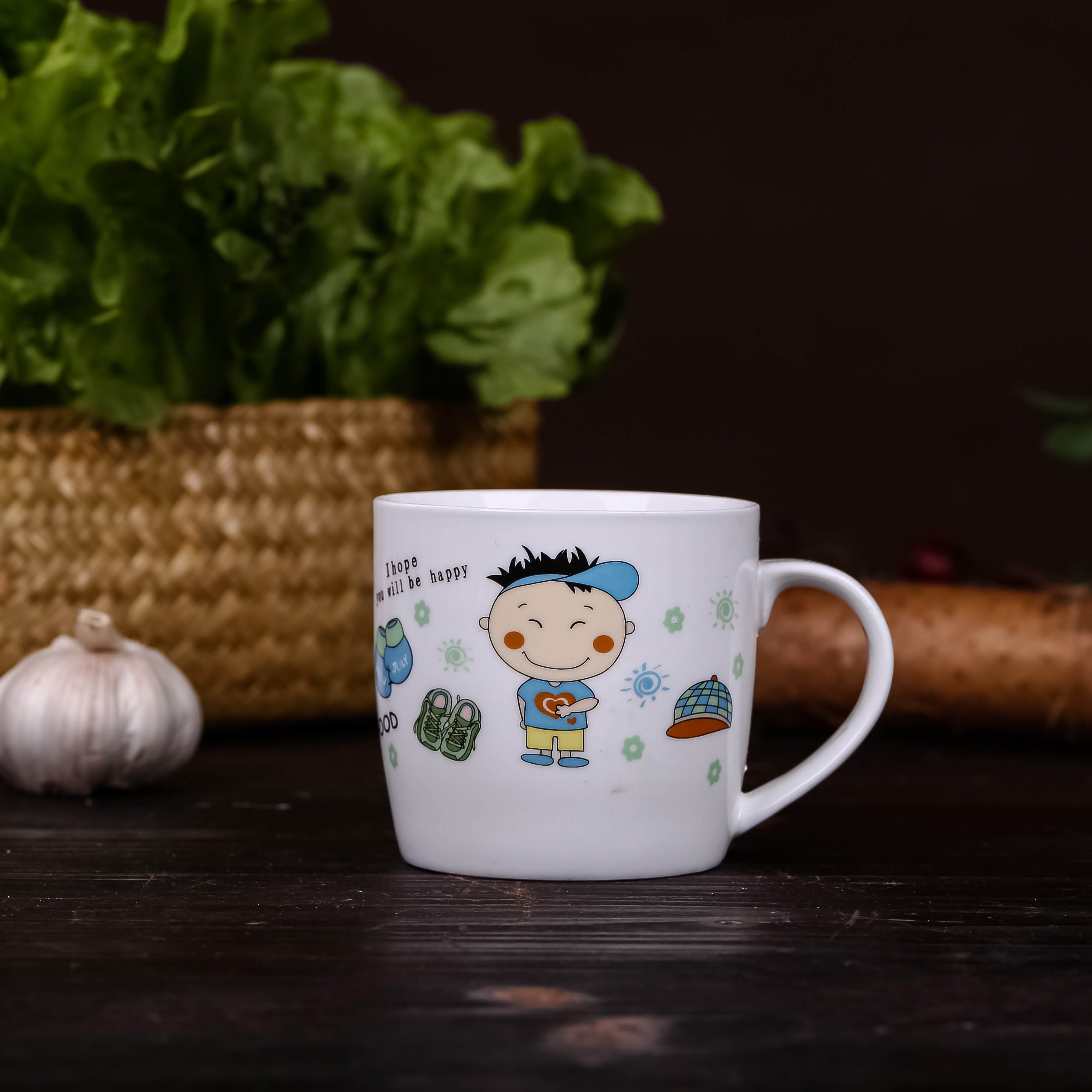 Jingdezhen pottery parent - child cartoon cup new lovely of creative brushing cup a cup of coffee cup