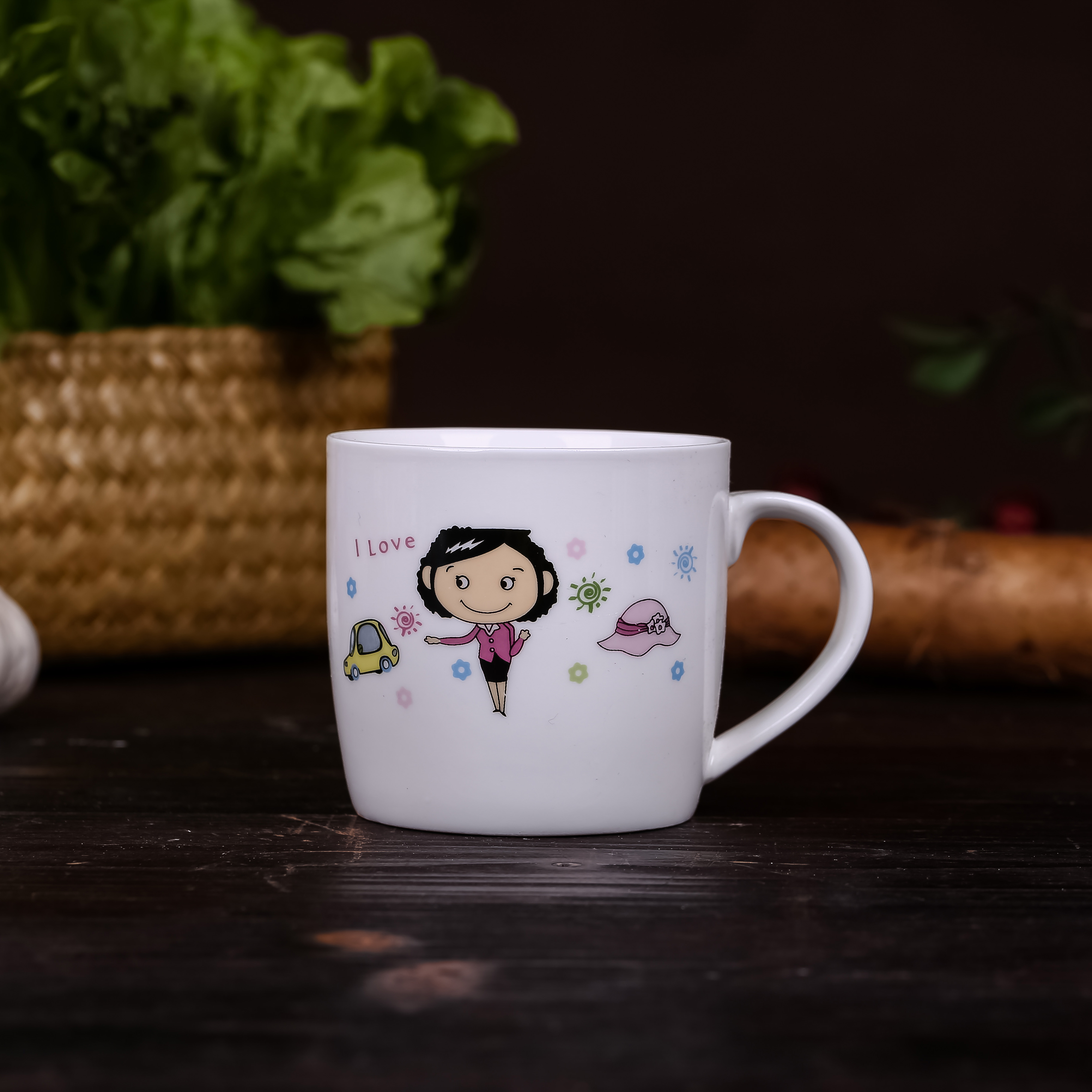 Jingdezhen pottery parent - child cartoon cup new lovely of creative brushing cup a cup of coffee cup