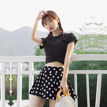 Swimsuit Female Fairy Fan Hot Spring Small Fragrant Wind Conservative Two-piece Split Student hipster Conservative Thin