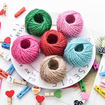 Creative hemp rope photo clip Color log color hanging clip Photo wall Wooden photo clip Girl wall decoration