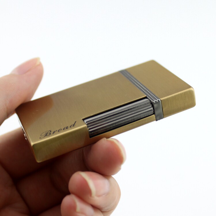 broad博达313妙音朗声 超薄侧滑砂轮充气打火机 免费刻字