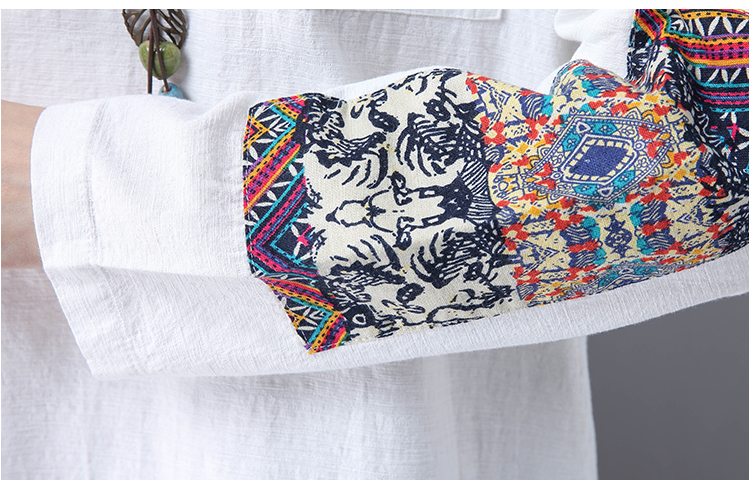 民族风套装夏2017新款秋棉麻阔腿裤亚麻长袖