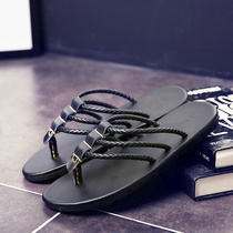 Flip-flops men summer outside wear trend Roman beach personality pinches Vietnamese slippers flat sandals