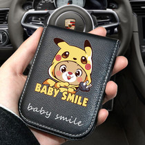 Cartoon personality creative head layer leather leather driving license driving license holster All-in-one bag drivers license protective cover men and women tide