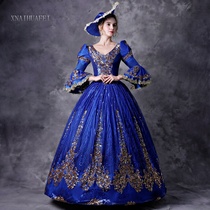 New European-style court clothing masquerade dinner princess evening dress dress long stage catwalk costume female