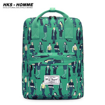 School bag Male college student Junior high school student Harajuku wind ins Trendy cool travel backpack Female travel bag backpack Summer high school