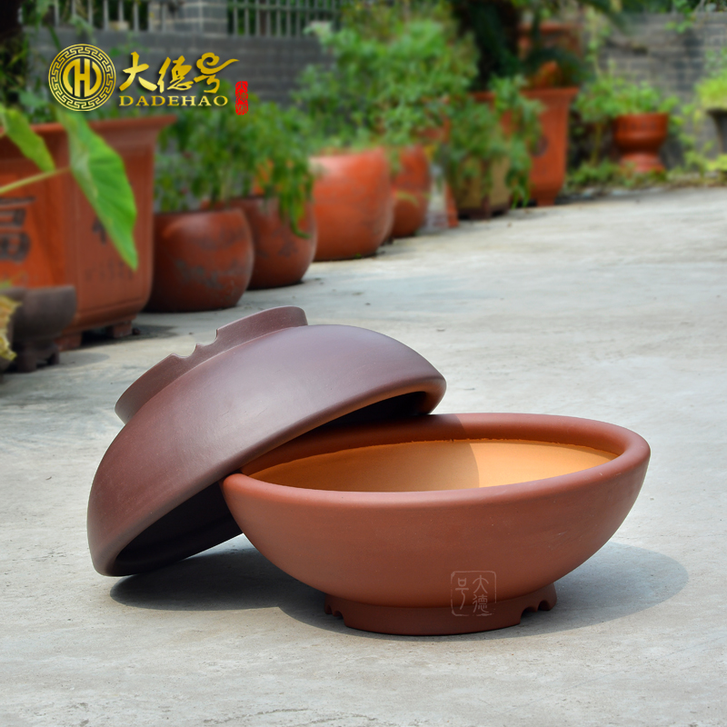 Greatness, yixing purple sand flowerpot high - quality goods straight expressions using basin of great circle tank undressed ore purple clay cement