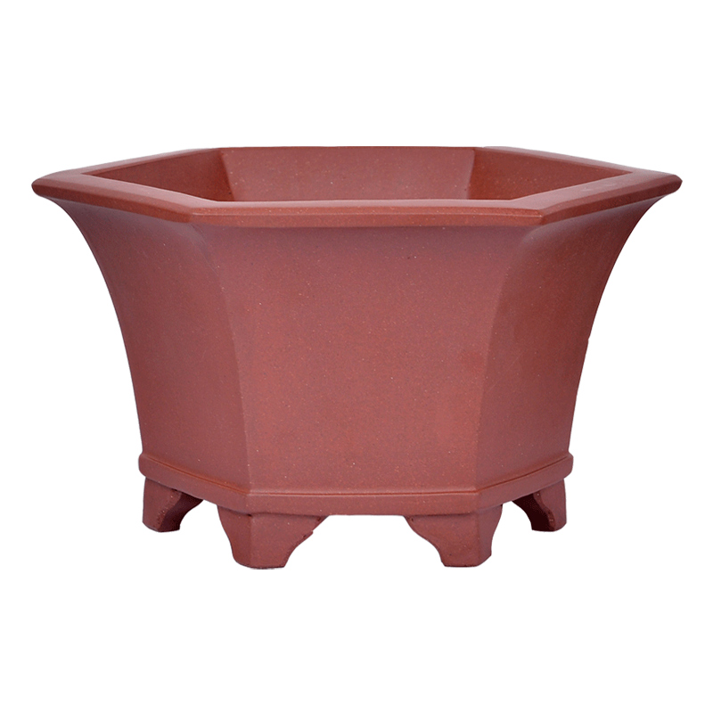 Yixing purple sand flowerpot high - quality goods sling short of orchid the six - party flowerpot asparagus potted potted flower of bracketplant of the green plant