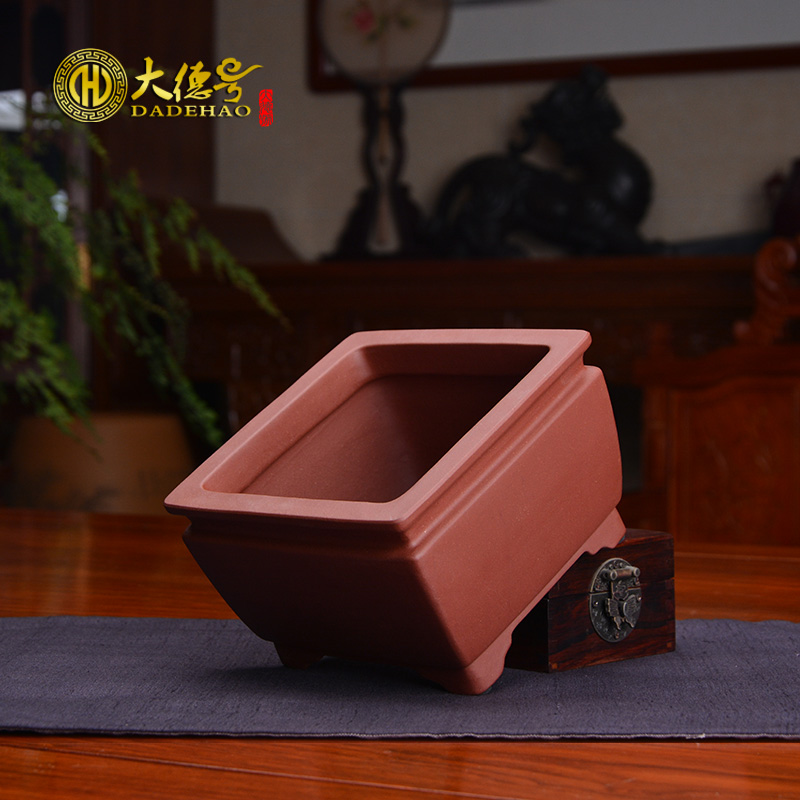 Square purple sand flowerpot meaty plant calamus asparagus contracted classic indoor size bonsai pot pot pot