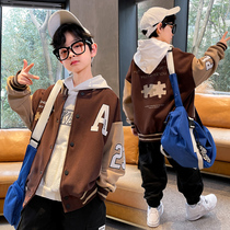 Children in Boys' Autumn Coat Spring 2022 Spring and Autumn New Middle School Children's Fashion Street Baseball Clothing Network Red and Handsome