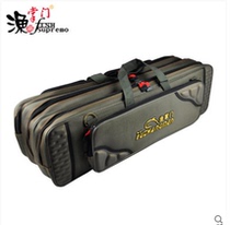 Waterproof canvas fishing gear bag 80cm90cm three-layer thickened and widened bag sea rod hand rod bag fishing rod bag fishing gear