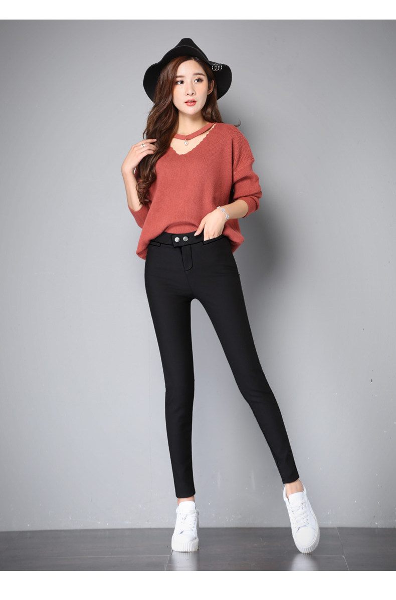 打底裤女薄款外穿春秋新款魔术裤黑色休闲裤子韩版修身铅笔裤高腰