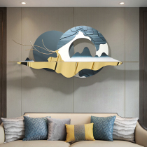 New Chinese restaurant wall decorations living room metal pendants light luxury Net red national tide sofa sofa background wall decoration