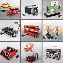 Retro industrial wind electric fan ornaments vintage European home Shop Cafe decoration classic car crafts