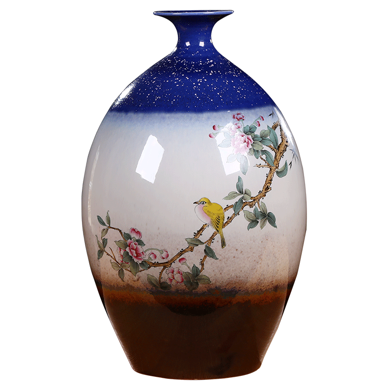 Jingdezhen ceramic hand - made vases furnishing articles of the new Chinese style household TV ark, wine porch flower arranging flower decorations