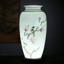 Jingdezhen ceramic hand-painted half knife mud Thin tire carving exquisite vase Chinese living room flower arrangement ornaments