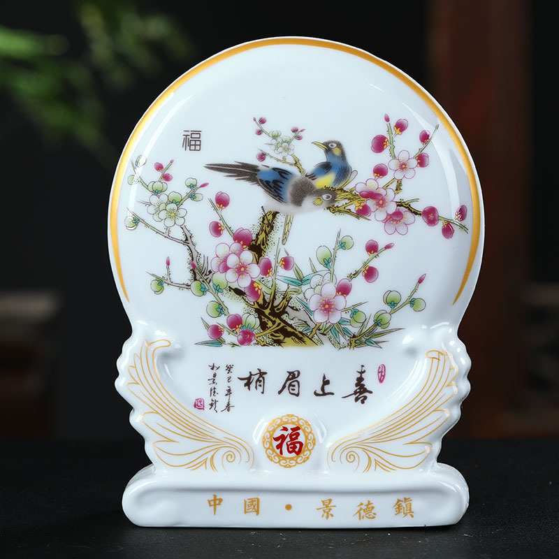 Jingdezhen ceramics prosperous adornment dish by dish plate Chinese wine sitting room adornment handicraft furnishing articles