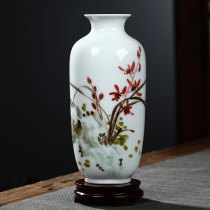 Jingdezhen ceramic hand-painted Plum Blossom bamboo Chinese vase living room flower arrangement home decoration wine cabinet craft ornaments