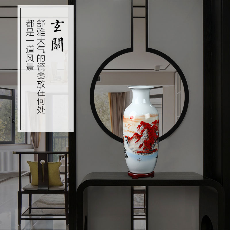 Luck, three - piece ceramic vase of jingdezhen porcelain decorative furnishing articles study wine TV ark, arts and crafts