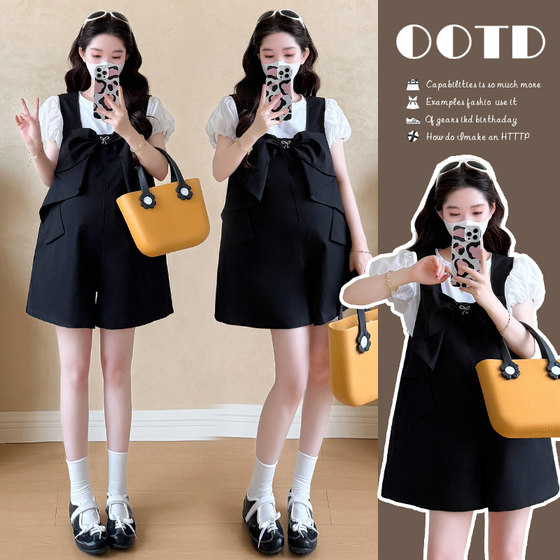 New summer maternity suit 2025 new short-sleeved round neck versatile top base bow overalls two-piece set
New summer maternity suit 2025 new short-sleeved round neck versatile top base bow overalls two-piece set