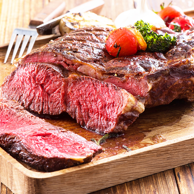 【肉管家】进口原切战斧牛排700g原味厚切家庭牛排单片带骨肉眼